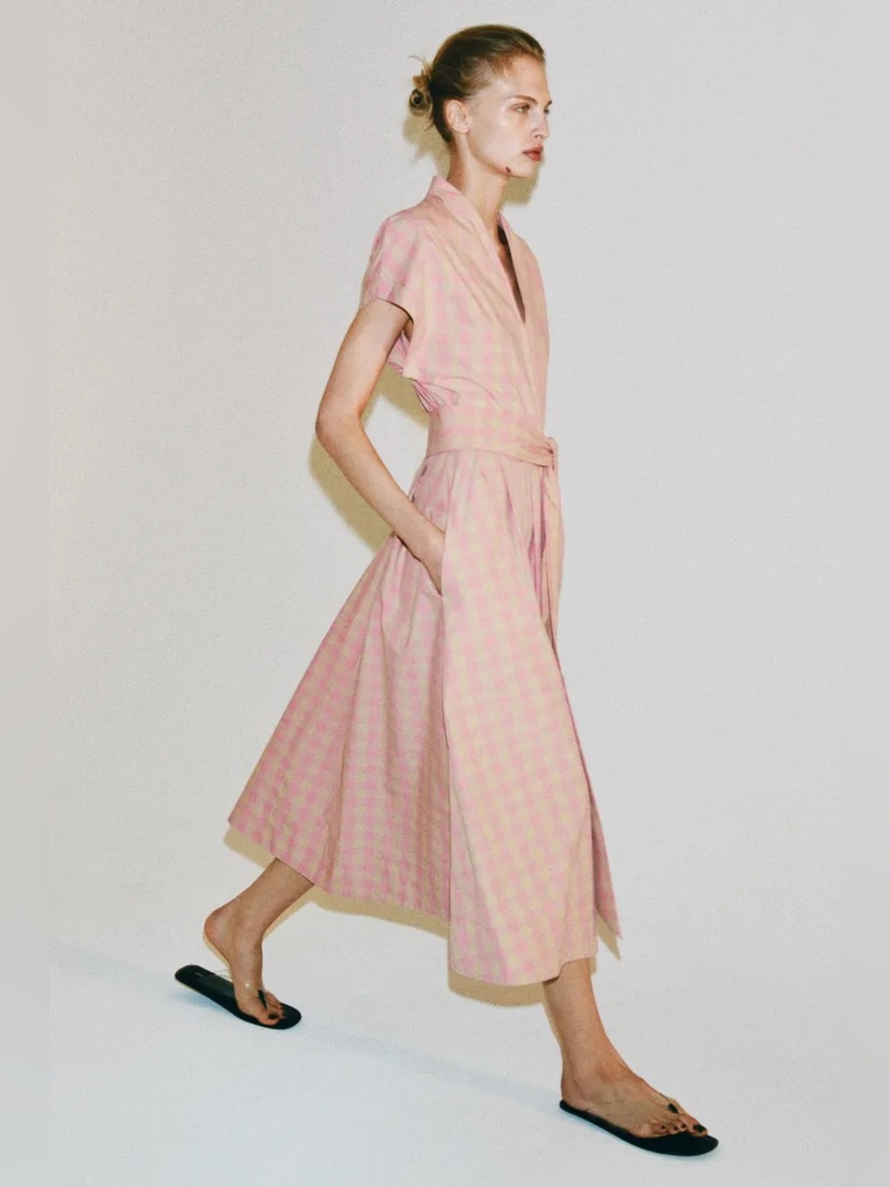 ZARA CHECK PLAID POPLIN DRESS ZW COLLECTION - Picture 3 of 11